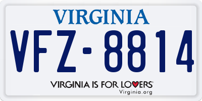 VA license plate VFZ8814
