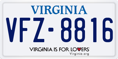 VA license plate VFZ8816