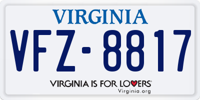 VA license plate VFZ8817
