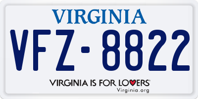 VA license plate VFZ8822
