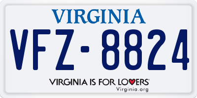 VA license plate VFZ8824