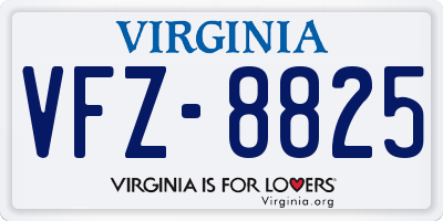 VA license plate VFZ8825