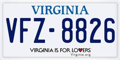 VA license plate VFZ8826