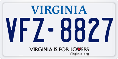 VA license plate VFZ8827