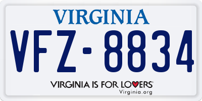 VA license plate VFZ8834