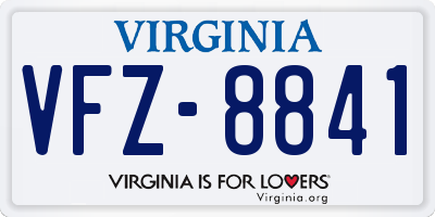 VA license plate VFZ8841