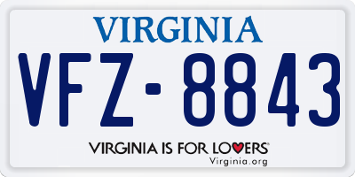 VA license plate VFZ8843