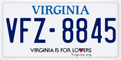 VA license plate VFZ8845