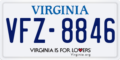 VA license plate VFZ8846
