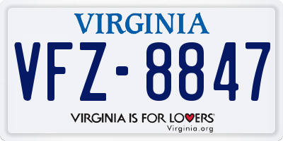 VA license plate VFZ8847