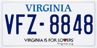 VA license plate VFZ8848