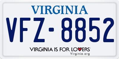 VA license plate VFZ8852