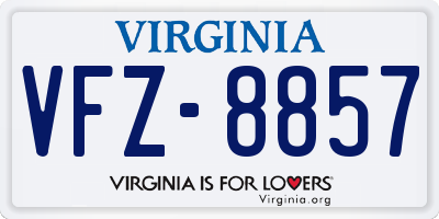 VA license plate VFZ8857