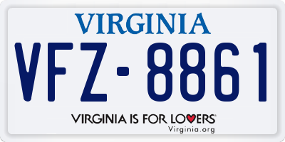 VA license plate VFZ8861