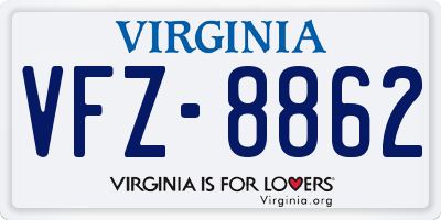 VA license plate VFZ8862