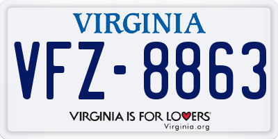 VA license plate VFZ8863