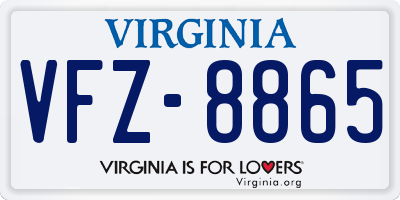 VA license plate VFZ8865