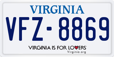 VA license plate VFZ8869