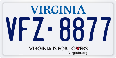 VA license plate VFZ8877