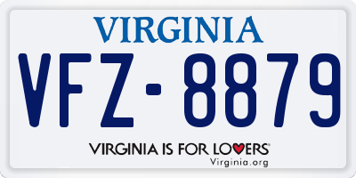 VA license plate VFZ8879
