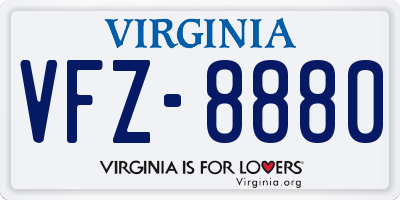VA license plate VFZ8880