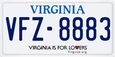 VA license plate VFZ8883