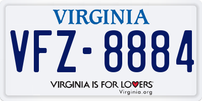 VA license plate VFZ8884