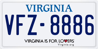 VA license plate VFZ8886