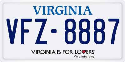 VA license plate VFZ8887