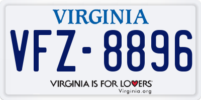 VA license plate VFZ8896
