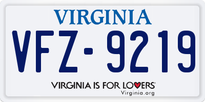 VA license plate VFZ9219