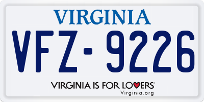 VA license plate VFZ9226