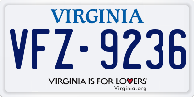 VA license plate VFZ9236