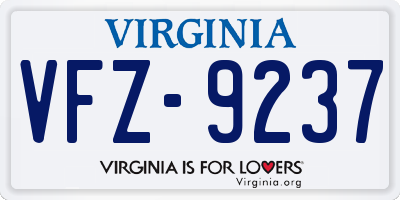 VA license plate VFZ9237