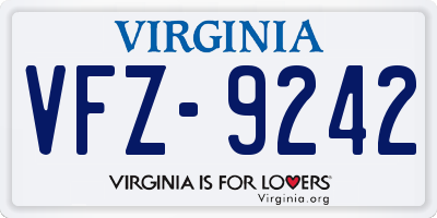 VA license plate VFZ9242