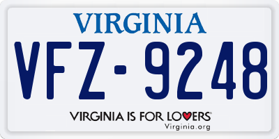 VA license plate VFZ9248