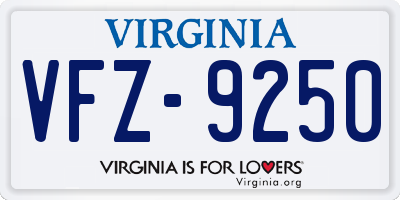 VA license plate VFZ9250