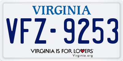 VA license plate VFZ9253