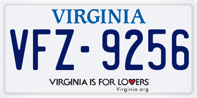 VA license plate VFZ9256
