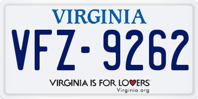 VA license plate VFZ9262