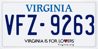 VA license plate VFZ9263