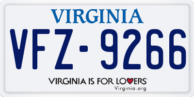 VA license plate VFZ9266