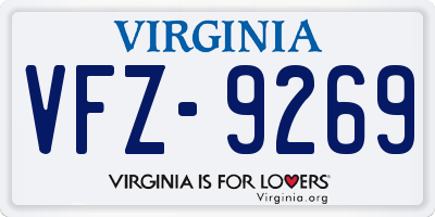 VA license plate VFZ9269