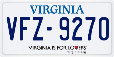 VA license plate VFZ9270