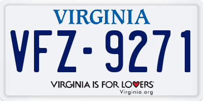VA license plate VFZ9271