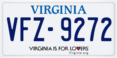VA license plate VFZ9272