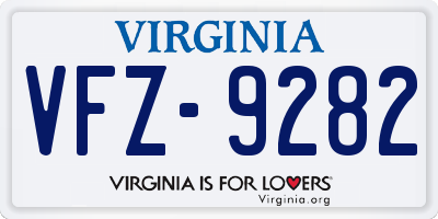 VA license plate VFZ9282
