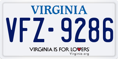 VA license plate VFZ9286