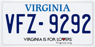 VA license plate VFZ9292