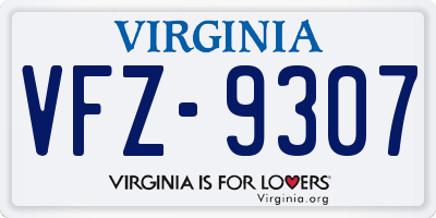VA license plate VFZ9307